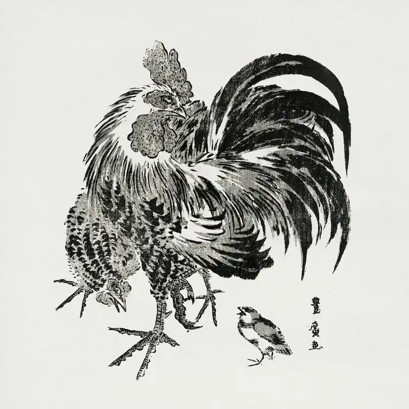 Japanese Chicken, Utagawa Toyohiro High Quality