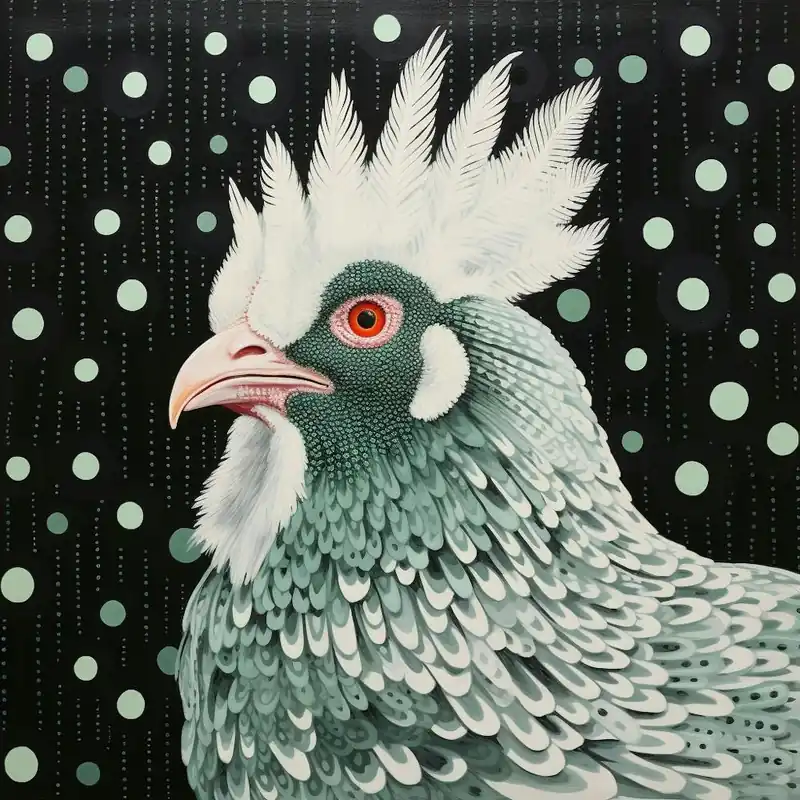 Factory Price Ohara Koson Inspired Bird Painting Chicken 6 Square
