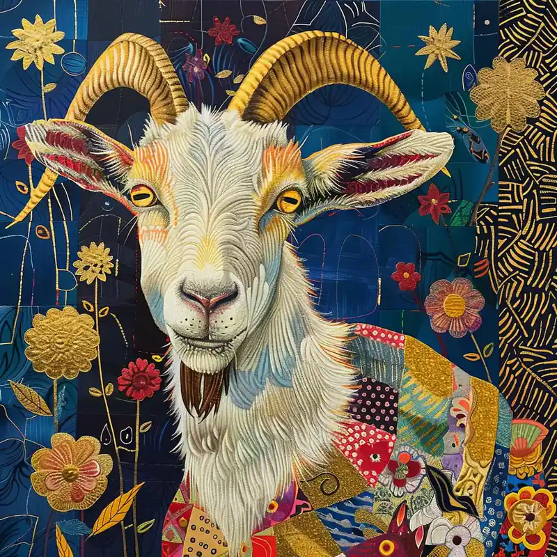 Patchwork Quilted Goat 1 Same Day Shipping