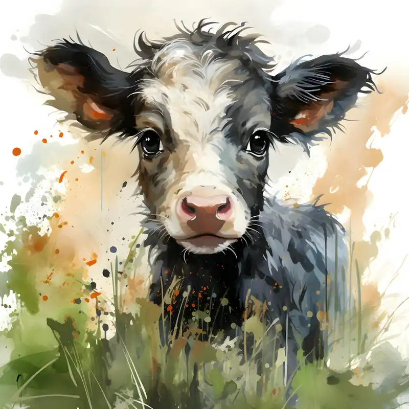 Super Sale Moo Ving Art Watercolor Cow Portrait