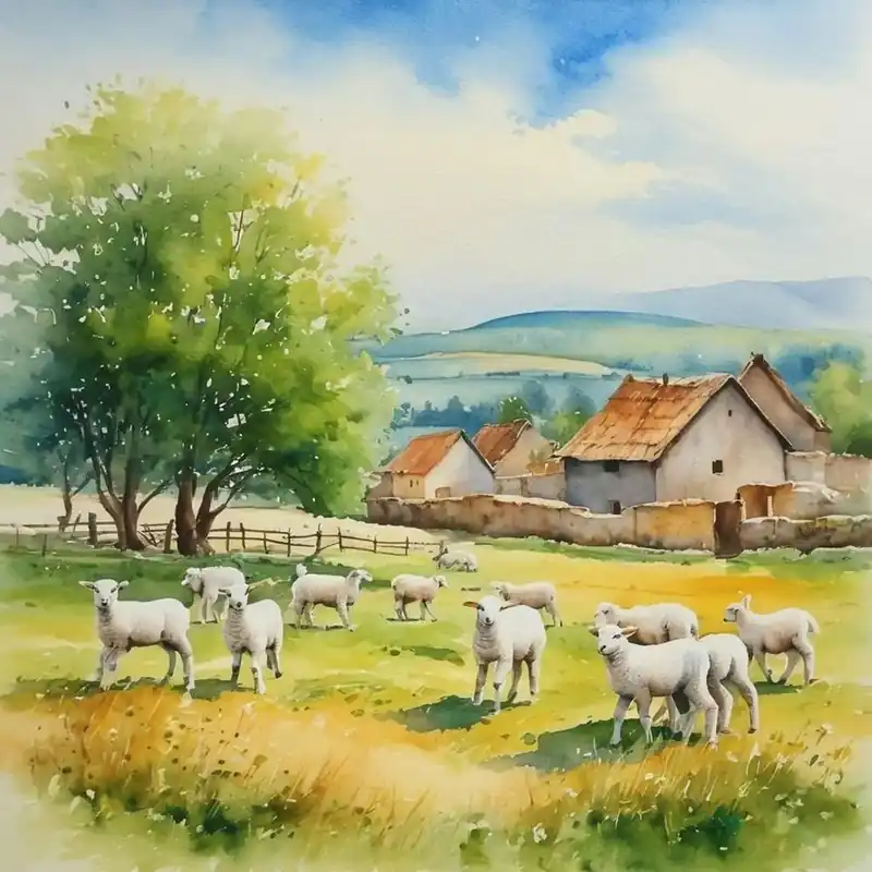 Wholesale Watercolor Of Sheep