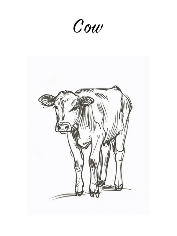 Grab Now B&W Cow Poster
