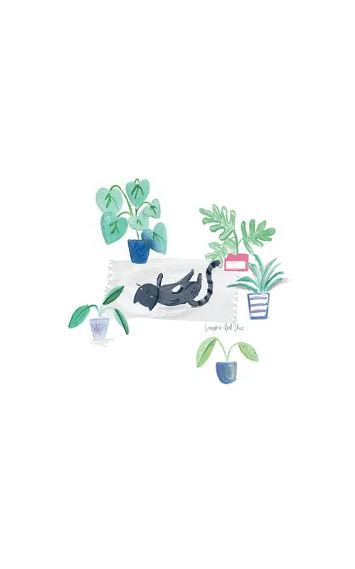 Painted Black Cat On Rug No Minimum Order
