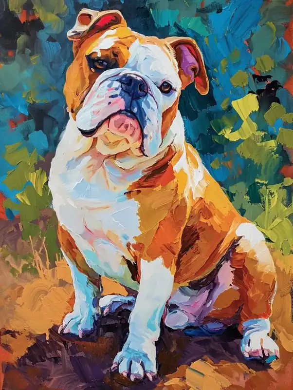 Bulldog Acrylic Painting 2 Weekend Sale