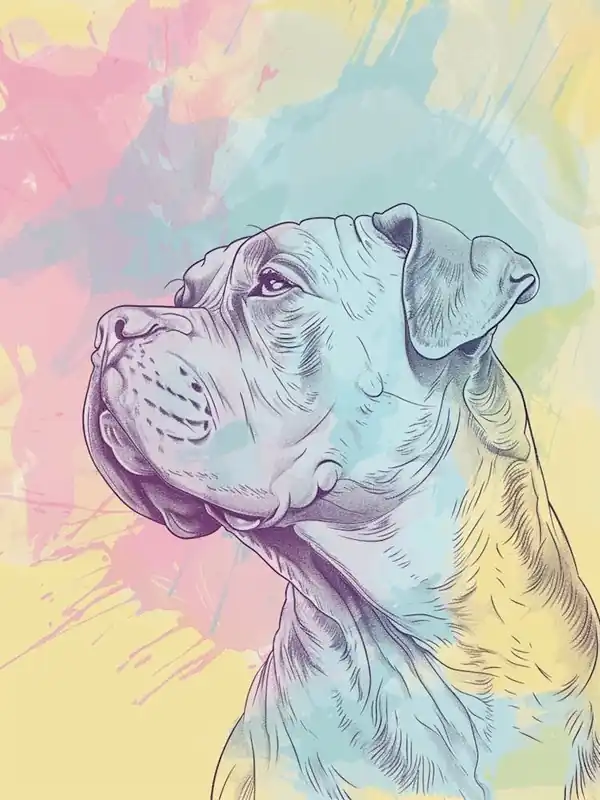 Cane Corso Dog Pastel Line Painting 1 Affordable