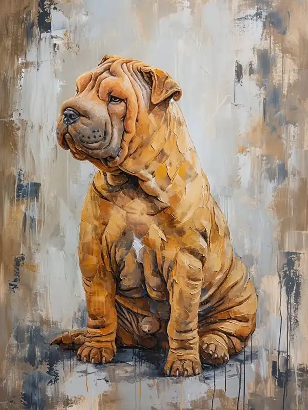 Chinese Shar Pei Acrylic Painting 3 No Minimum Order
