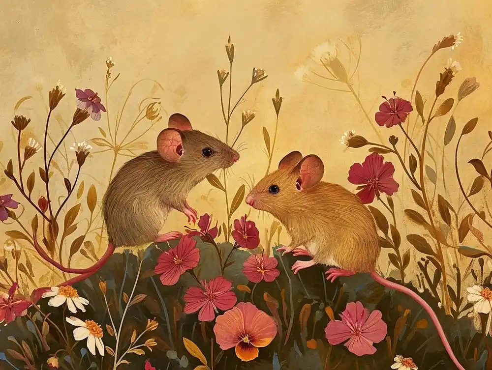 Hot Picks Floral Animal Illustration Mouse 3