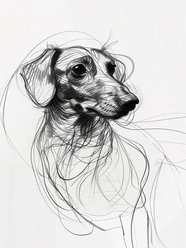 Next Day Delivery Dachshund Dog Charcoal Line 1